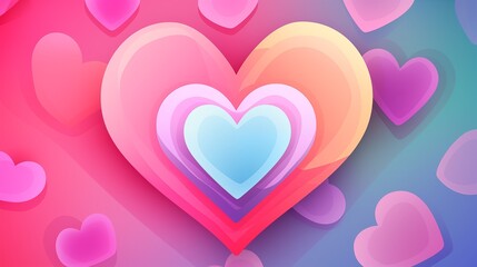 abstract background with hearts,,generative ai illustration