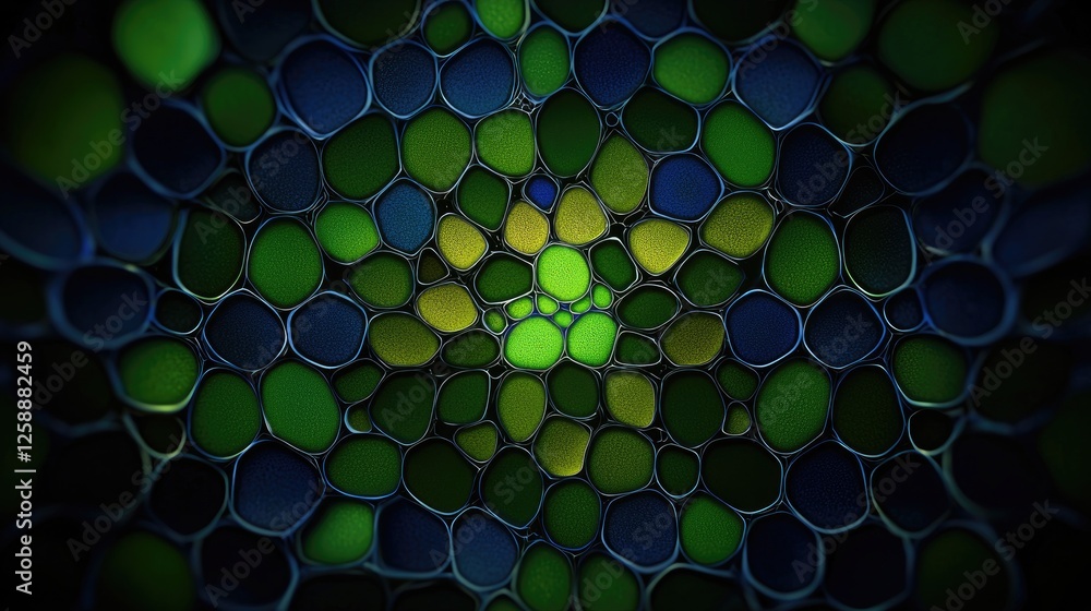 Aufkleber dynamic abstract patterns in green and blue digital art modern design digital environment close-up v