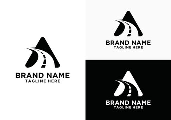 road logo design in vector icon template illustration. road signs logo