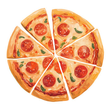 recommend clip art: Pepperoni pizza illustration food art vector