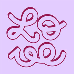 Love word hand drawn lettering. Symbol of affection, loyalty, kindness. Vector illustration, flat design