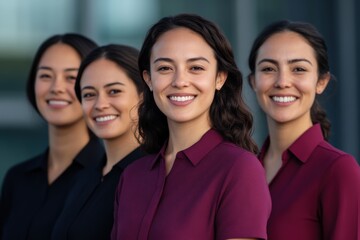 portrait of four smiling women