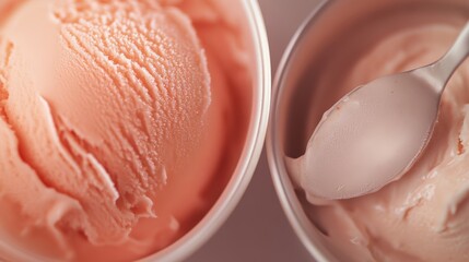 Full can of ice cream next to a half-empty can of ice cream