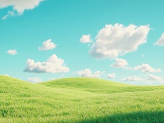 Obraz premium Serene grassland views open field nature landscape clear sky panoramic scene tranquility