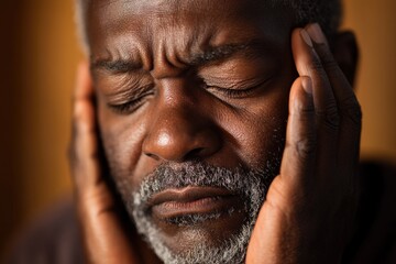 Obraz premium Senior man suffering from headache