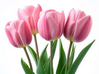 Fototapeta premium A bouquet of beautiful pink tulips, symbolizing love, affection, and happiness.