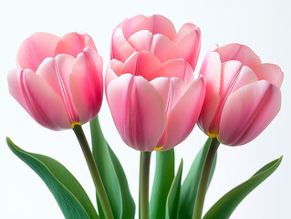 Fototapeta premium A bouquet of beautiful pink tulips, symbolizing love, affection, and happiness.