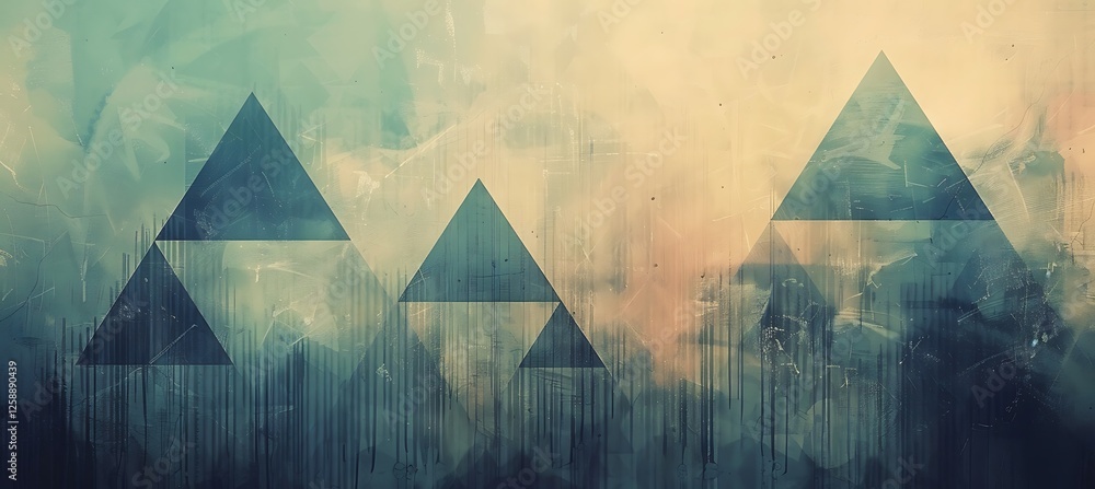 Aufkleber elegant green rustic geometric background featuring abstract triangular patterns beautifully interwo