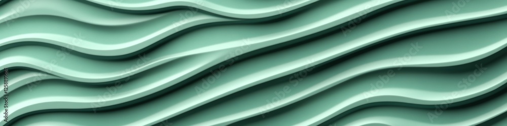 Poster abstract, seamless mint green 3d wave texture pattern background. elegant pattern for design.
