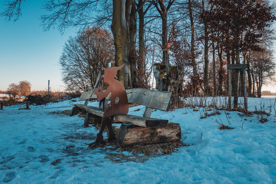 Der  Hexenplatz in Monschau Konzen im Winter