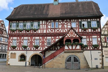 Historisches Fachwerkhaus im Zentrum von Steinheim an der Murr in Baden-Württemberg	