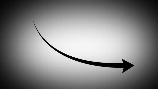 Business loss concept down side arrow. Business trend arrow pointing down animation.