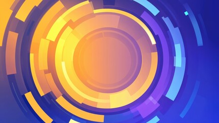 Abstract Circular Design with Yellow Purple and Blue Hues