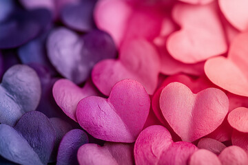 Obraz premium Valentine's Day: Hearts on Textured Pink and Purple Background