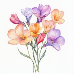 Pastel Watercolor Flower Bouquet