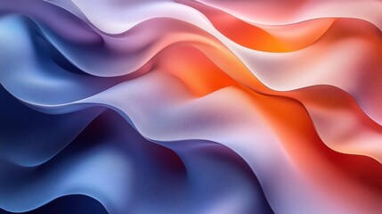 Obraz premium Abstract Flowing Waves in Soft Blue, Red and Orange Tones