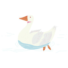 Obraz premium Cute goose on the lake illustration anseriformes waterfowl animal vector