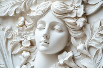 Obraz premium AI generated illustration beautiful bas relief made generative AI technology