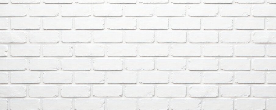 Fototapeta Clean white brick wall texture Minimalist backdrop , home, minimalist design, white brick wall