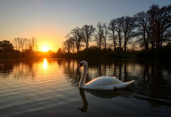 Fototapeta premium swan on the lake