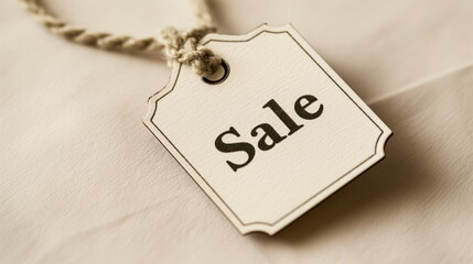 A large blank price tag says Sale Minimalism --cha_001