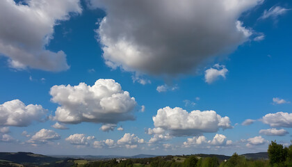 Beautiful sky with cumulus clouds