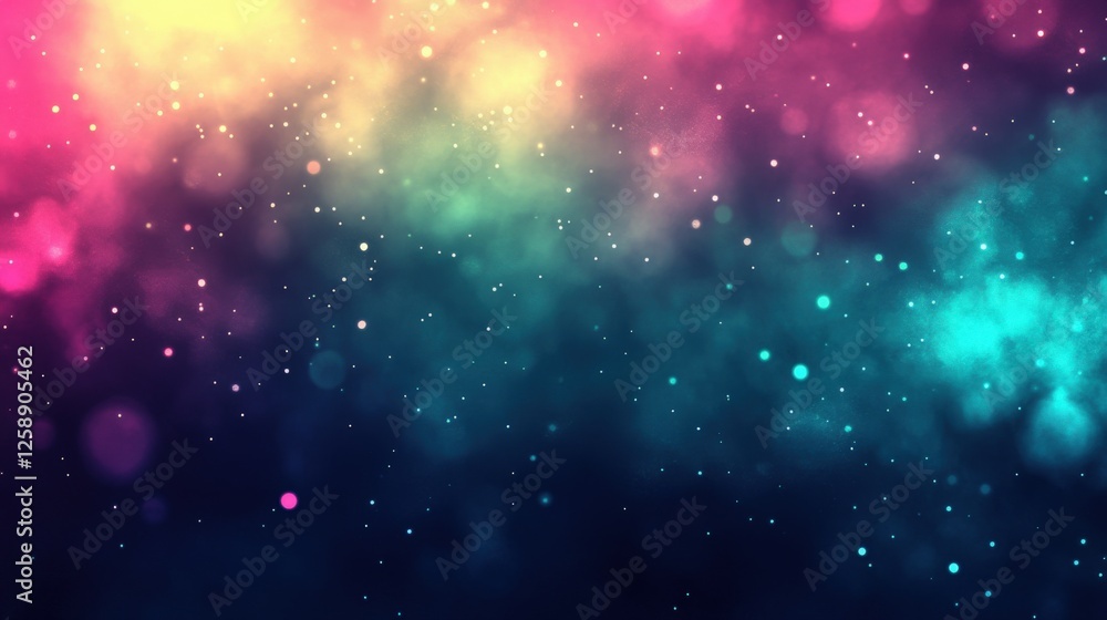 Poster abstract colorful nebula background with sparkling lights