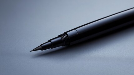 elegant black eyeliner pencil on a gradient smoky gray background, generative ai