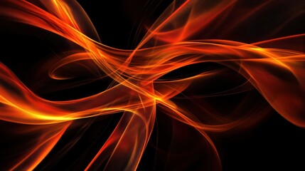 Naklejka premium Abstract Orange and Red Flowing Light Waves Design