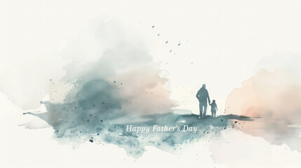 Minimalist watercolor design for father's day celebration and website header art