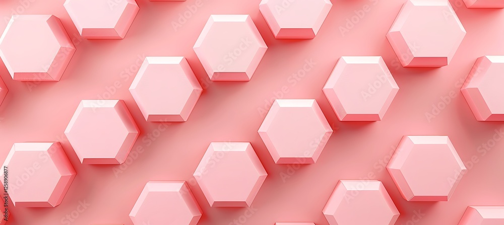 Poster beautifully crafted pink abstract geometric background with symmetrical hexagon patterns for a futur