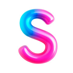 Colorful, smooth letter S design with vibrant pink and blue gradient effect