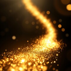 Glitter trail confetti shine sparks gold golden glowing comet tail glittering particles sparkling shimmer light wave magic glistering wave particle Bokeh light lights background bokeh abstract l