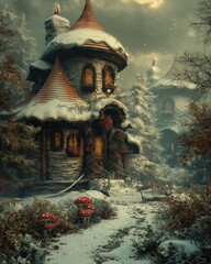 Fototapeta premium festive landscape Dark Fantasy Daydreampunk --chao_003