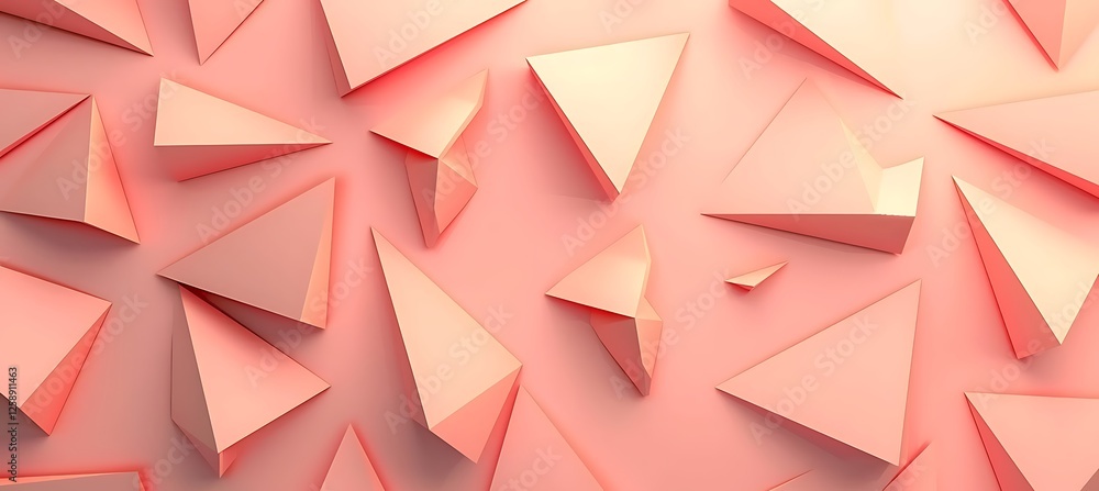 Poster a stunning pink abstract geometric background featuring triangular patterns, perfect for modern desi