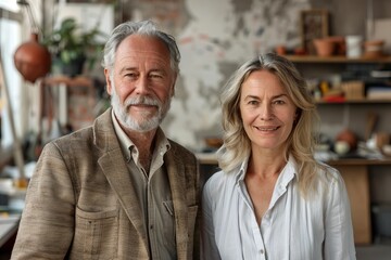 Happy Business Couple Posing in Office