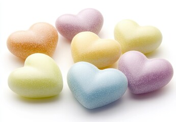 Fototapeta premium Blank valentines candy hearts isolated on a white background