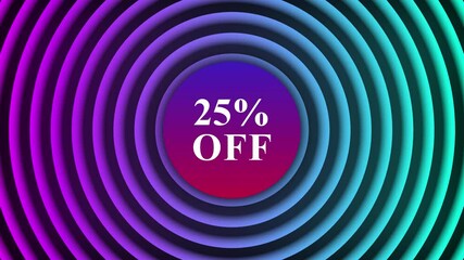 Digital flash Sale discount 25 Percent offer with spiral Animation background. animated 25% discount animation. - Powered by Adobe