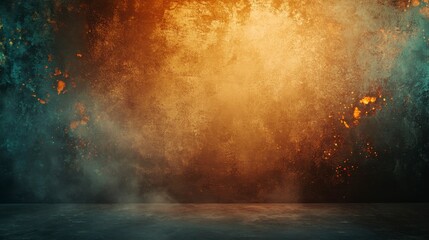 Obraz premium Atmospheric Bronze and Teal Textured Background with Mysterious Light
