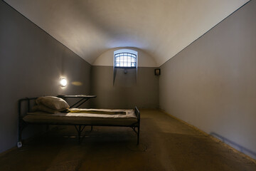 Interior of old prison cell