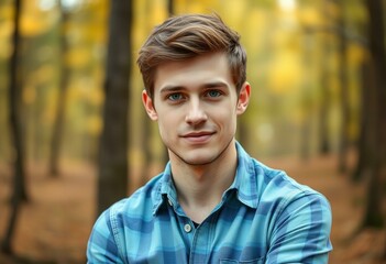 Male portrait in flannel shirt
