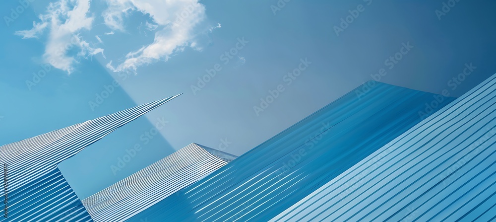 Poster a modern geometric abstract background featuring sleek sky-blue diagonal lines, creating a dynamic a