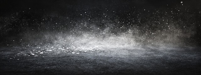 Dark ground, particles, light beam, background texture, product display