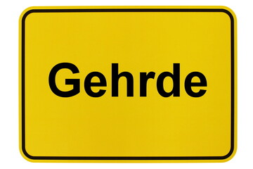 Illustration eines Ortsschildes der Gemeinde Gehrde in Niedersachsen