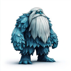 Obraz premium Ein wütender, mythologischer Charakter mit vollem Bart und eisblauem Hintergrund.