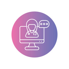 Virtual Consultation icon vector stock illustration