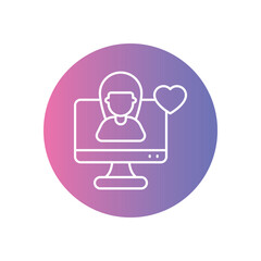 Online Therapy icon vector stock illustration