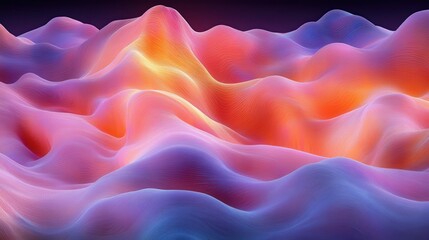 Obraz premium Abstract Wavy Patterns in Vibrant Colors with Smooth Gradients
