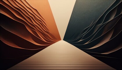  A minimalistic abstract path splitting into two different directions&mdash;one dark and chaotic, the other bright 