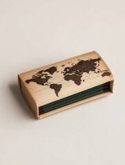 Kreative Weltkarte mit buntem Stift-Design in vintage Stil

